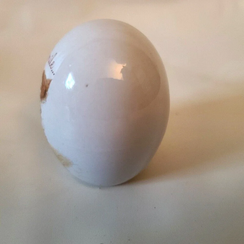 Gretchen Stoneware Smile You Are Loved Porcelain Egg 1978 Vintage
